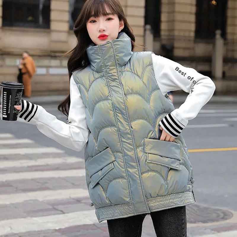 Cold-proof Vest Women's Down Cotton Short Autumn and Winter Loose and Thick All-match Jacket