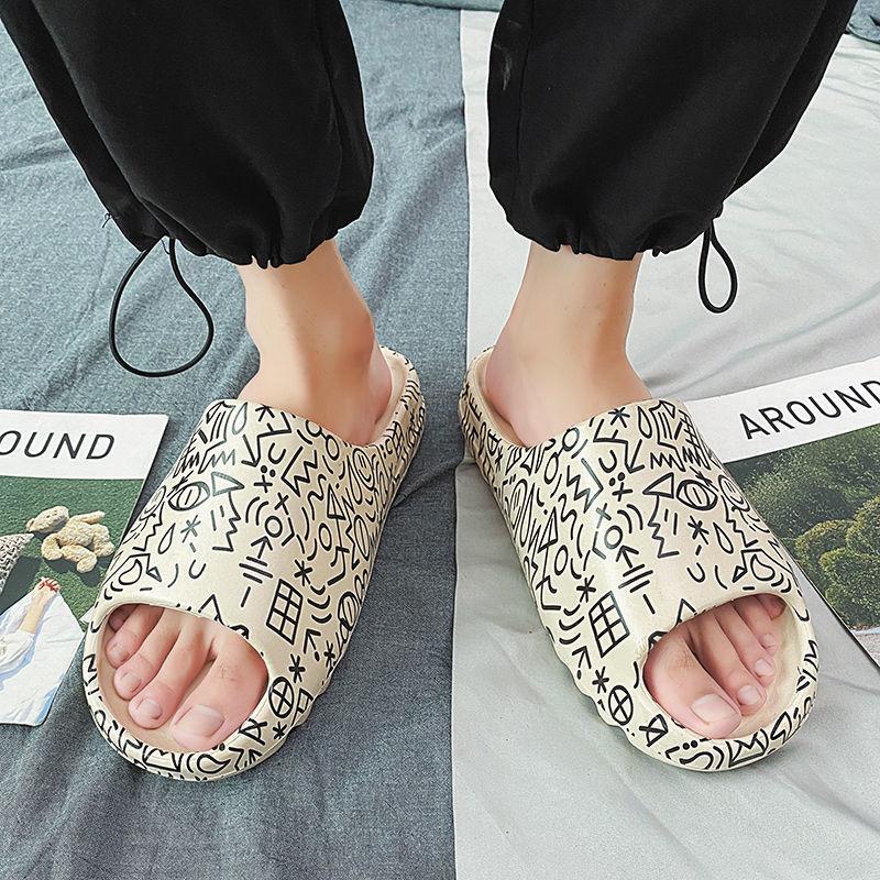 Fashion Net Red Slippers Men  Thick Bottom Increased Flip Flop Men's Coconut Slippers