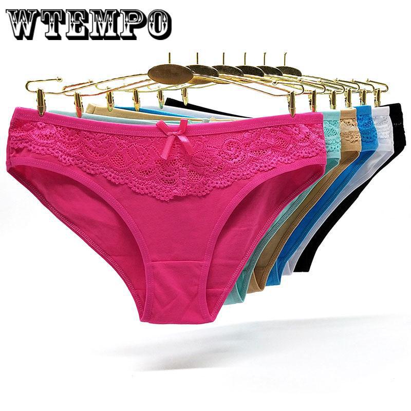 WTEMPO 6 Pcs/Lot  Women Intimate Underwear Panties Cotton Summer Panties Knickers