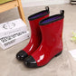 Ladies Rain Boots Brand In The Tube Fashion Four Seasons Rain Boots Adult Overshoes Work Non-slip Waterproof Rubber Shoes