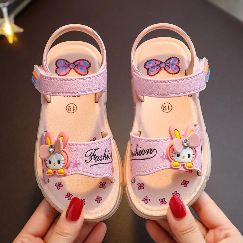 Girls' Sandals Summer Princess Shoes Baby Fashion Soft-soled Shoes Little Girls Open-toed Beach Shoes