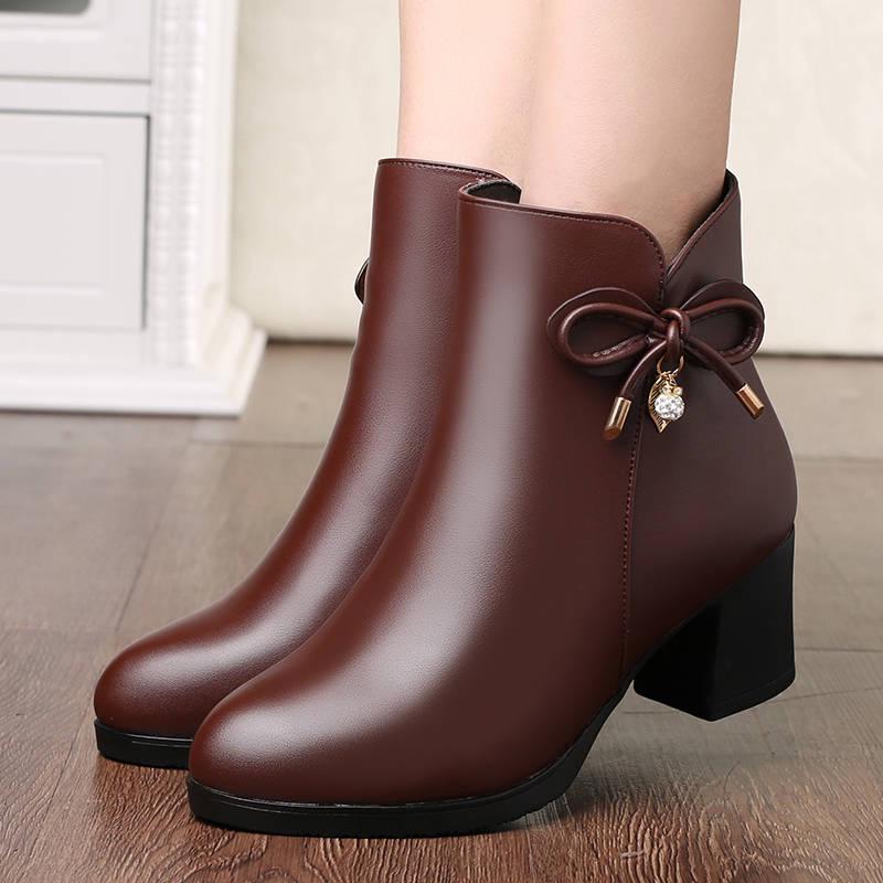 Boot Women Ankle Boots Winter Booties Leather Women's Ankle Boots Female Footwear