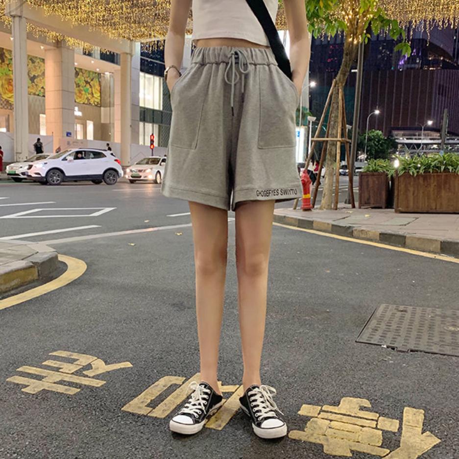 Casual Pants Children's Loose Summer Versatile Student Elastic High Waist Letter Wide Leg Shorts