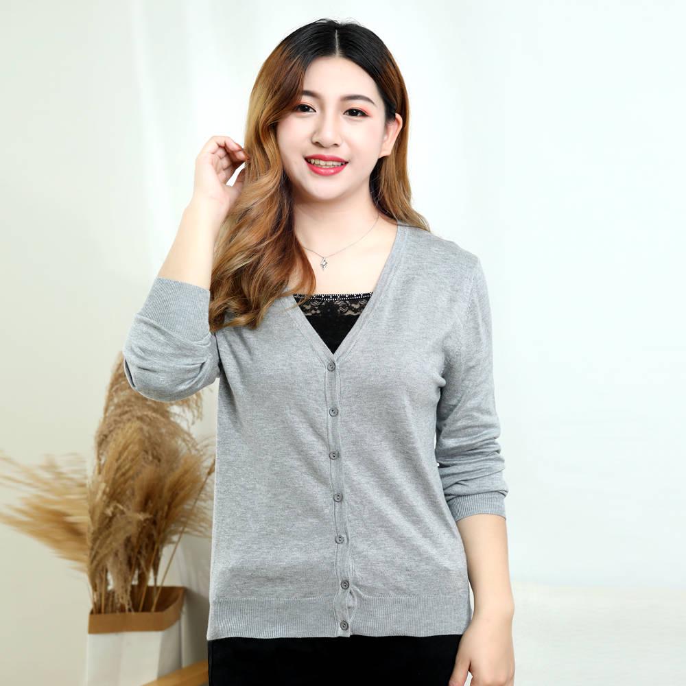 Large size women's knit cardigan coat female loose long sleeve plus fertilizer increase sweater