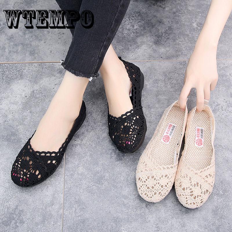 Shoes Women Hollow Lace Mesh Shallow Mouth Shoes Casual Shoes Women Sandals