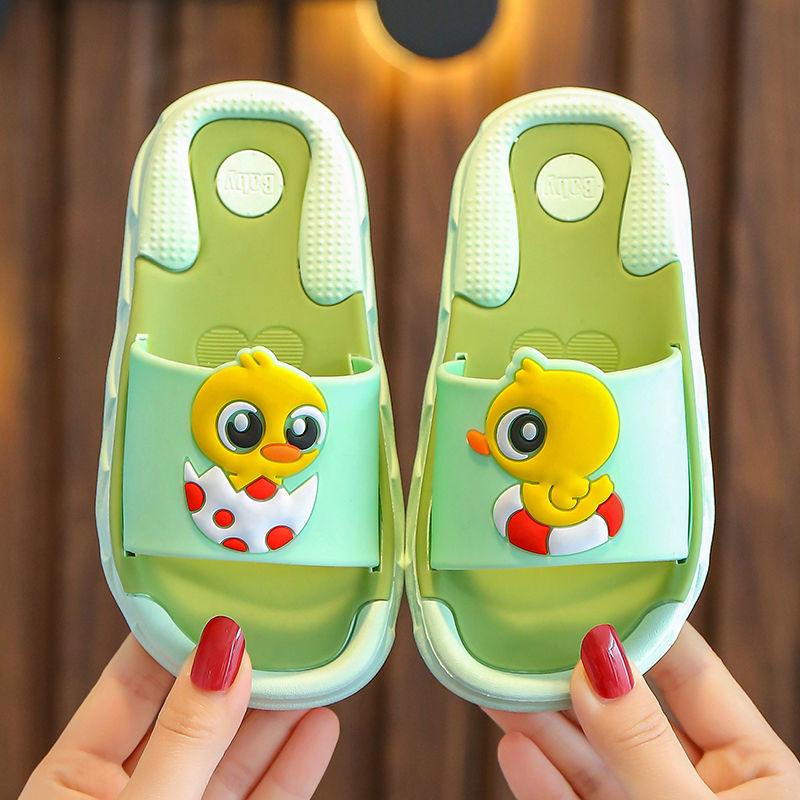 Children's Sandals Slippers Summer Boys  Girls Non-slip Soft Bottom Kids Bathroom Bath Slippers Cartoon Household Duckling Children Baby Slippers