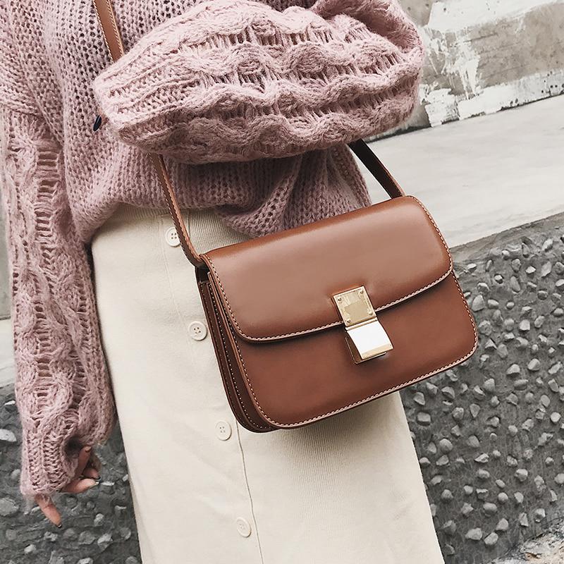 European Vintage Fashion Female Square Bag 2019 New High Quality Pu Leather Women 'S Handbag Simple