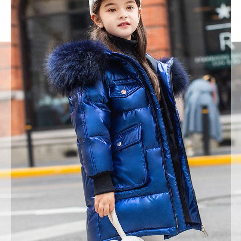 Winter Coats Girls Clothes Snowsuit Jacket Waterproof Outdoor Hooded Down Jacket Boys Kids Parka with Fur Collar Outwear4-13 Years