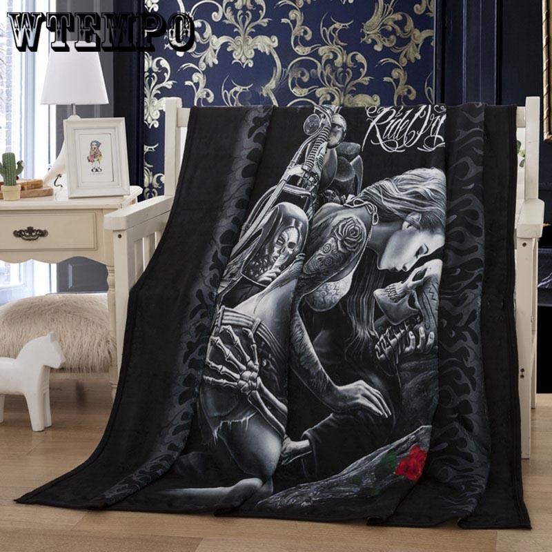 Soft Warm Black 3d Printed Blanket Sofa Bedding Home Sleeping Blanket