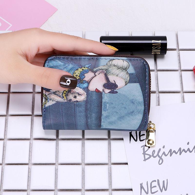 Lady cute cartoon personality compact multi-functional Mini multi-card set budding pocket bag lady