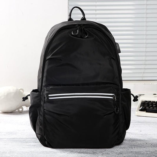 Canvas Backpack Men Women USB Mouthphone Hole Waterproof Travel Bag Student Book Computer Bags