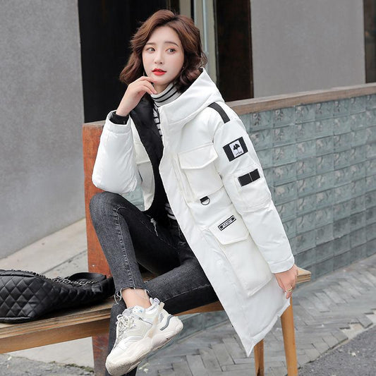 Women's Cotton-padded Jacket Loose Down Padded Jacket Tooling Winter Hooded Cotton-padded Jacket Women's Mid-length Thick Warm Jacket