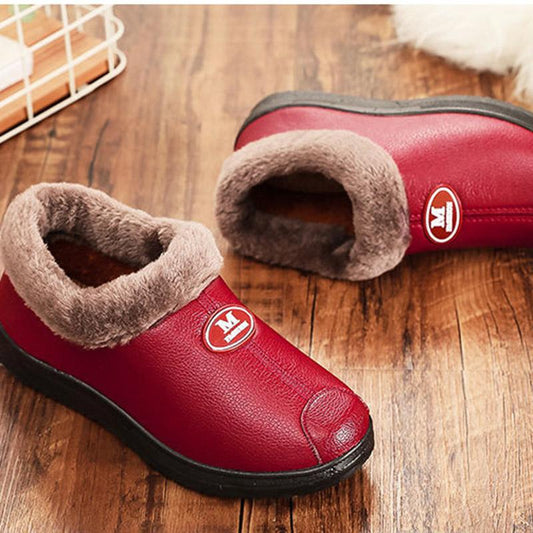 Women's Winter Cotton Shoes Plus Velvet Warm and Thick Short Flat Anti-ski Ground Cotton Boots