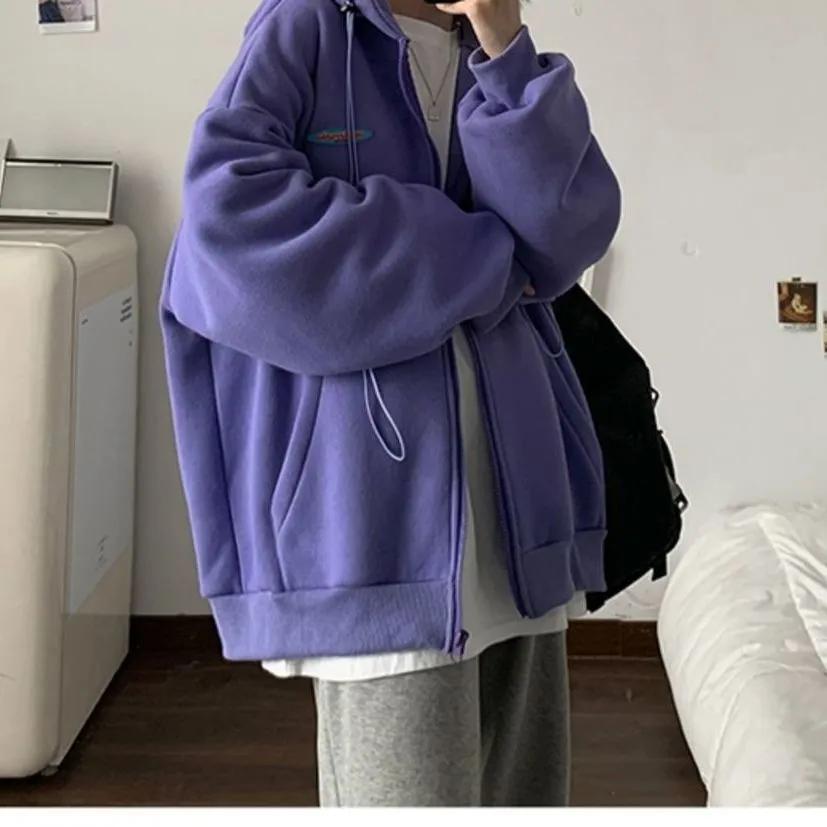 Women's Sweater Cardigan Jacket Spring and Autumn Ins Korean Style Loose Baseball Uniform Student Leisure Sports Big Pocket Top Zipper Coat