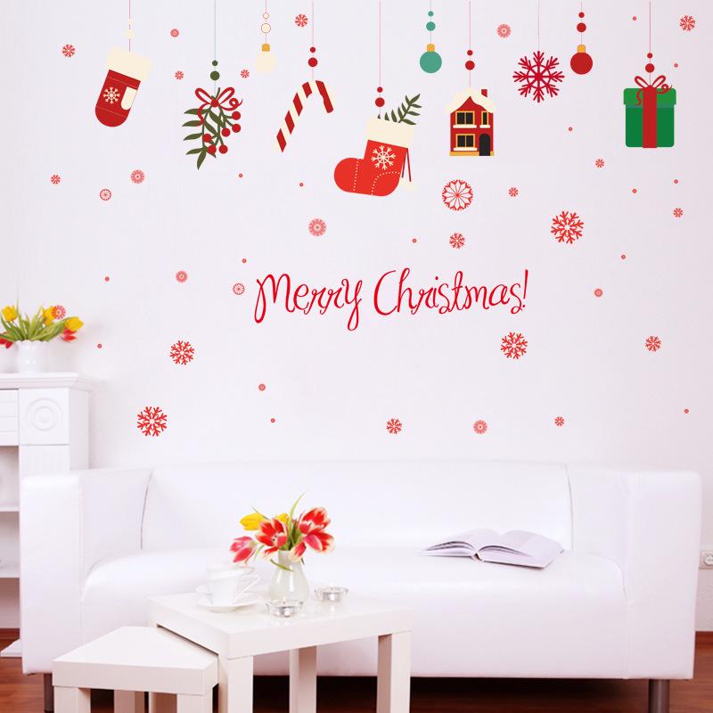 Christmas gift decoration stickers clothing shop window stickers glass wall stickers