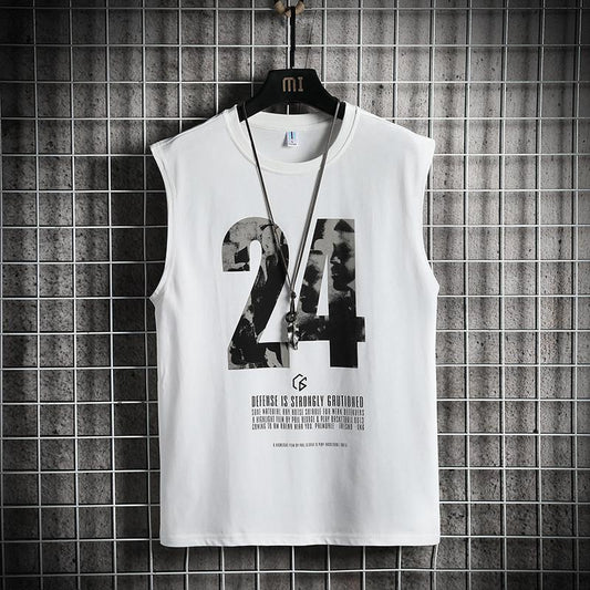 Summer Men's Casual Sports Vest Loose Trend Sleeveless T-shirt Clothes Undershirt Vest Bottoming Shirt