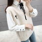 Spring and Autumn Fashion Knitted Vest Vest Loose Waistcoat Outer Sweater Coat Bottoming Shirt