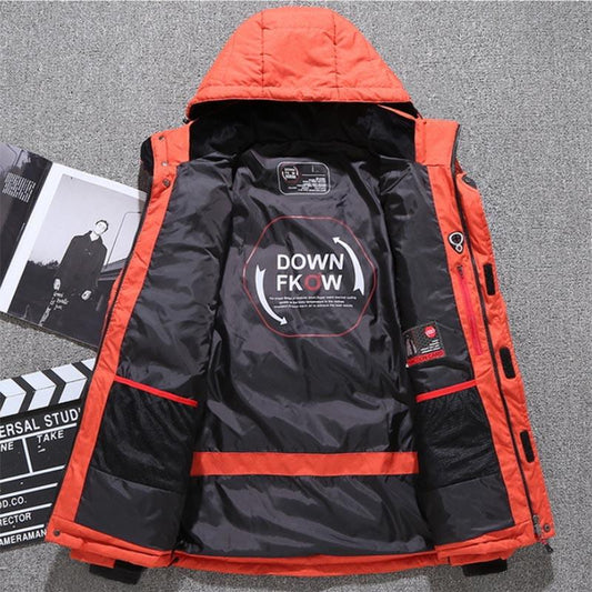 Winter Thick Down Jacket European and American Fashion Outdoor Leisure Warm Hooded Down Jacket