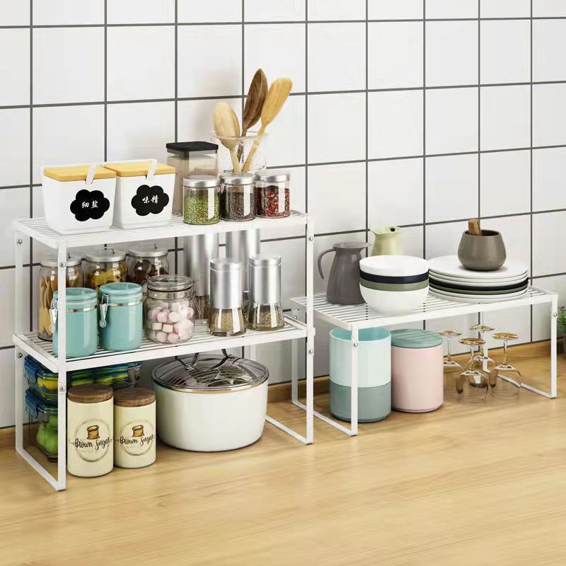 Kitchen Shelves Refrigerator Storage Shelf Layered Pot Rack Cabinet Partition Shelf Multi-layer Dish And Dishes Storage Rack Home Organizer