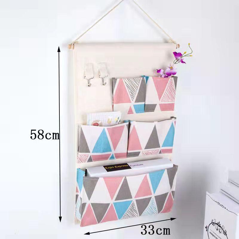 3/7 Pockets Wall Hanging Storage Bag Cute Hanging Bag Wall-mounted Door Rear Wall Shelf Wall Hanging Bag Small Cloth Bag Sundries Storage Bag