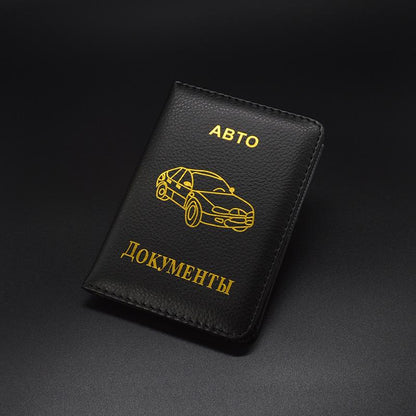 Drivers License Wallet For Auto Driver Bag Car Document Pu Leather Cover Russian Documents Card