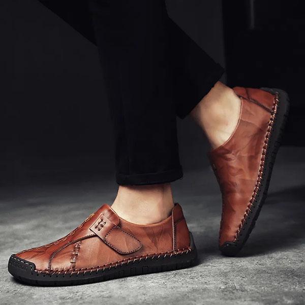 Men's Cowhide Leather Shoes Casual Slip-On Leather Shoes Genuine Leather Men's Shoes Driving Shoes Soft Sole Breathable Loafers