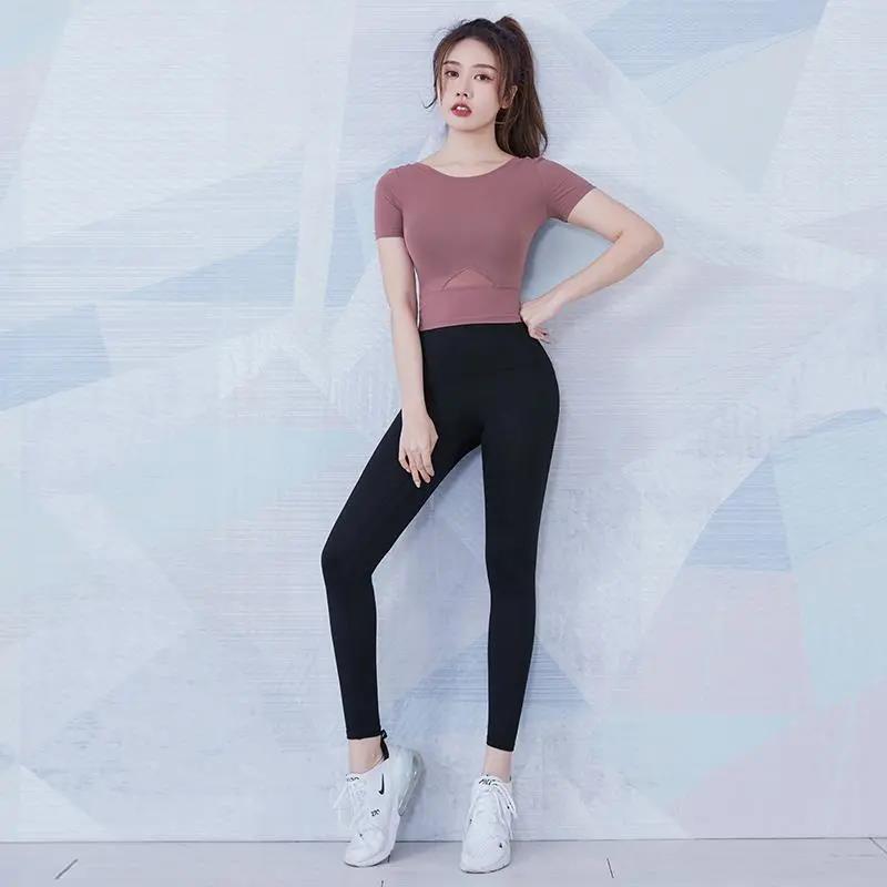 2 Piece Women Sportswear Yoga Set Gym Clothing Tracksuit Long Sleeve Crop Top High Waist Seamless Leggings Fitness Sports Suits