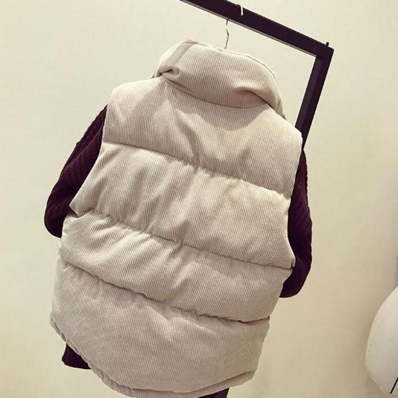 Winter Ladies Down Vest Jacket Fashion Stand-up Collar Down Cotton Sleeveless Jacket Thickened Warm Winter Vest