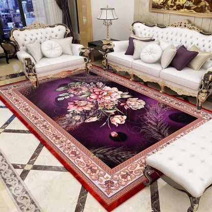 European Geometric Large Palace Vintage Carpet Non-slip Large Rug  Living Room Bedroom Rug Parlor