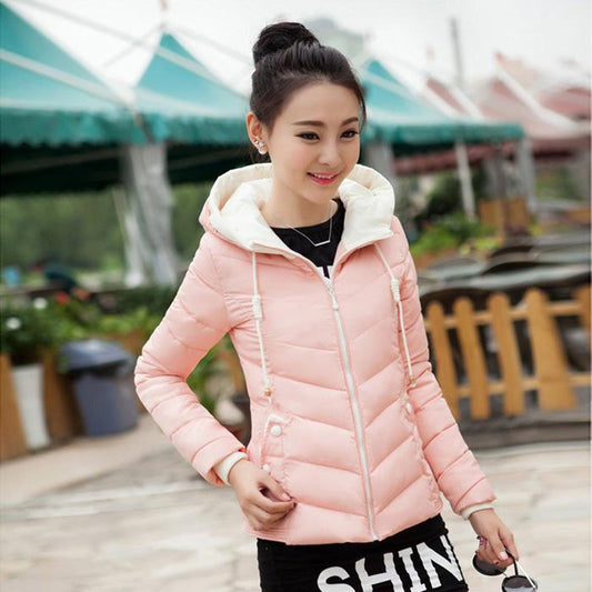 Woman's Winter Long Sleeve Warm Jacket Fashion Large Size Down Jacket Winter Woman's Cotton Clothing