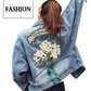 Embroidered Denim Jacket Women Spring and Autumn Loose Casual All-match