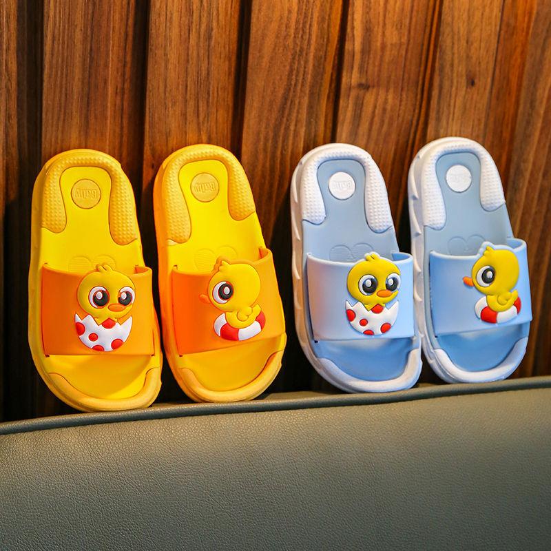 Children's Sandals Slippers Summer Boys  Girls Non-slip Soft Bottom Kids Bathroom Bath Slippers Cartoon Household Duckling Children Baby Slippers