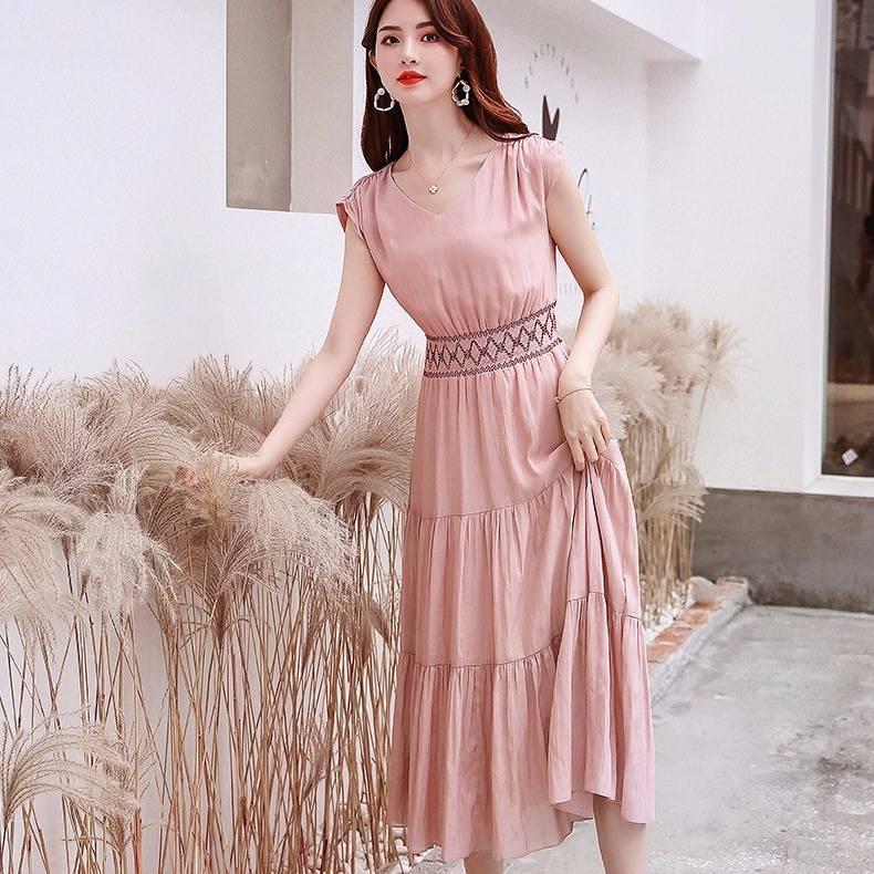 Womens Boho Solid Dress O-Neck Ladies Dresses Women Dress Sundress Maxi Dress Vestidos Verano