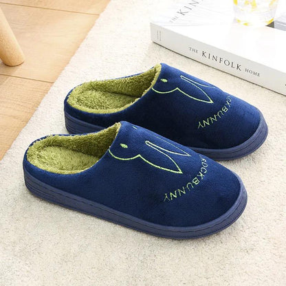 Autumn and Winter Cotton Slippers Thick Bottom Non-slip Home Plus Velvet Warm Men's and Women's Home Slippers