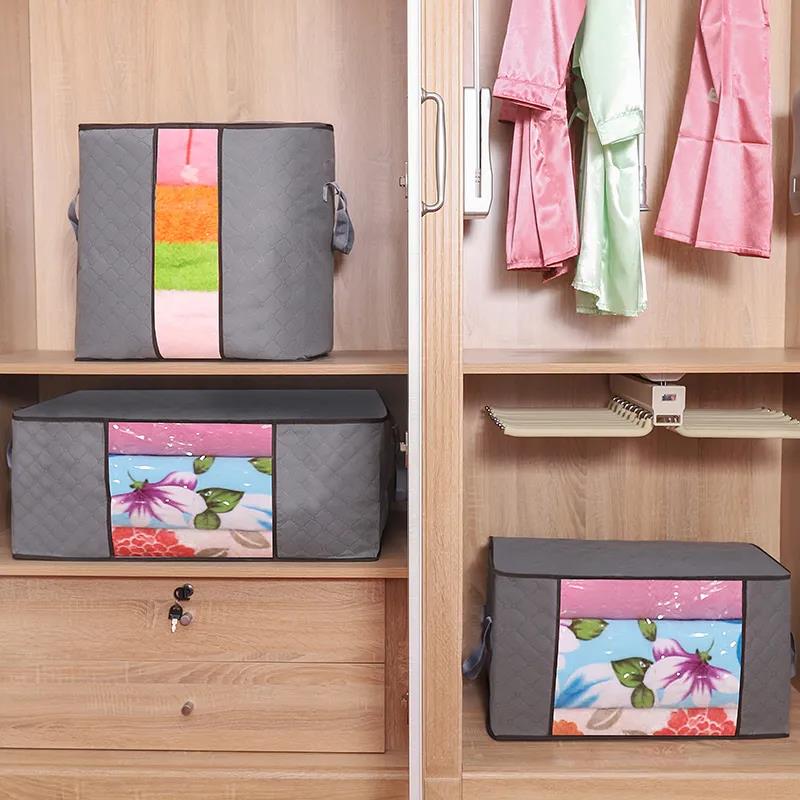 Clothes Storage Bag with Zipper Space Saving Lightweight Waterproof Large Capacity Dustproof Storage Box for Clothes