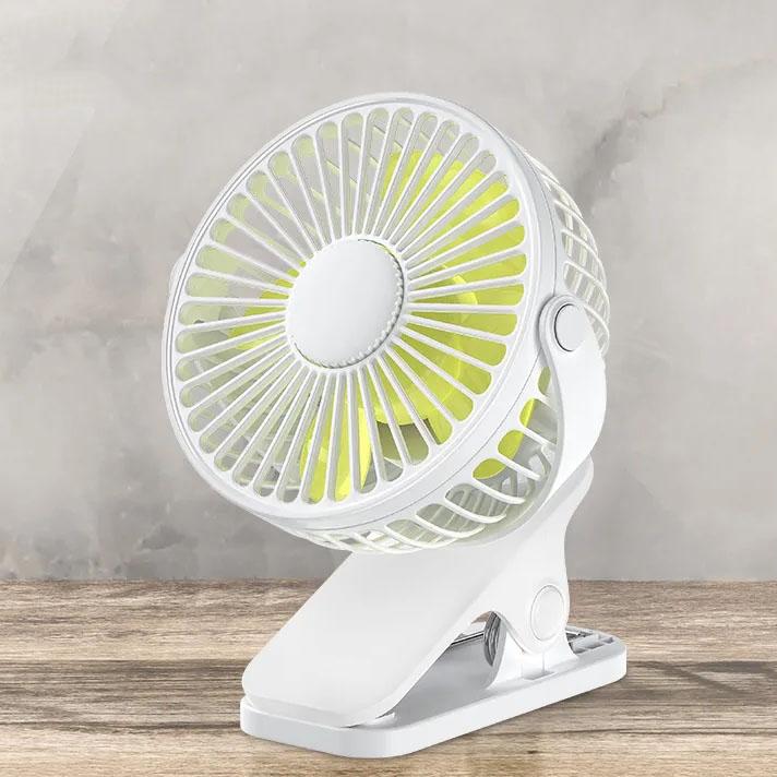 USB Mini Electric Fan Student Dormitory Clip Fan Charging Portable Desktop Fan Solid Color Bed Mute Small Fan