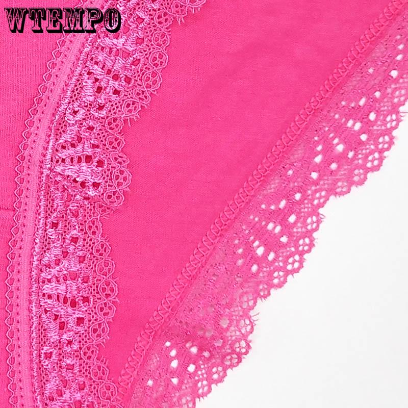 6 Pcs/Lot Cotton floral Lace Panties Everyday Briefs Lingerie woman underwear thongs