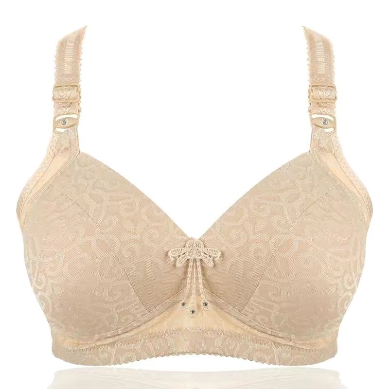 Obesity Plus Size Cup Bra Middle-aged and Elderly Mothers No Steel Ring Thin No Traces Gather Comfortable Women's Underwear