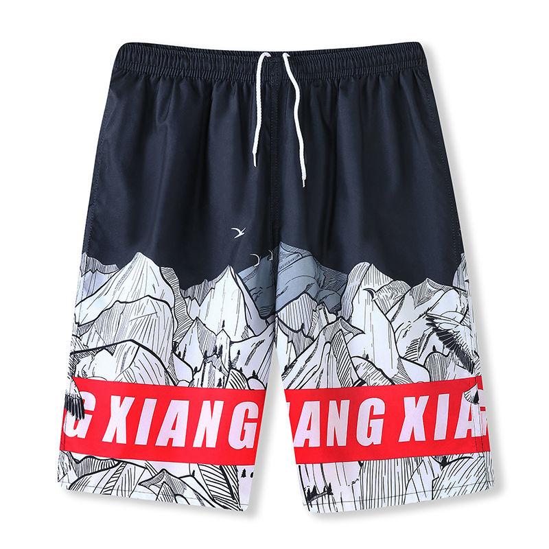 Summer Thin Printed Beach Pants Men's Loose Shorts, Large-size Flower Pants, Large-sized Slacks, Quick-drying