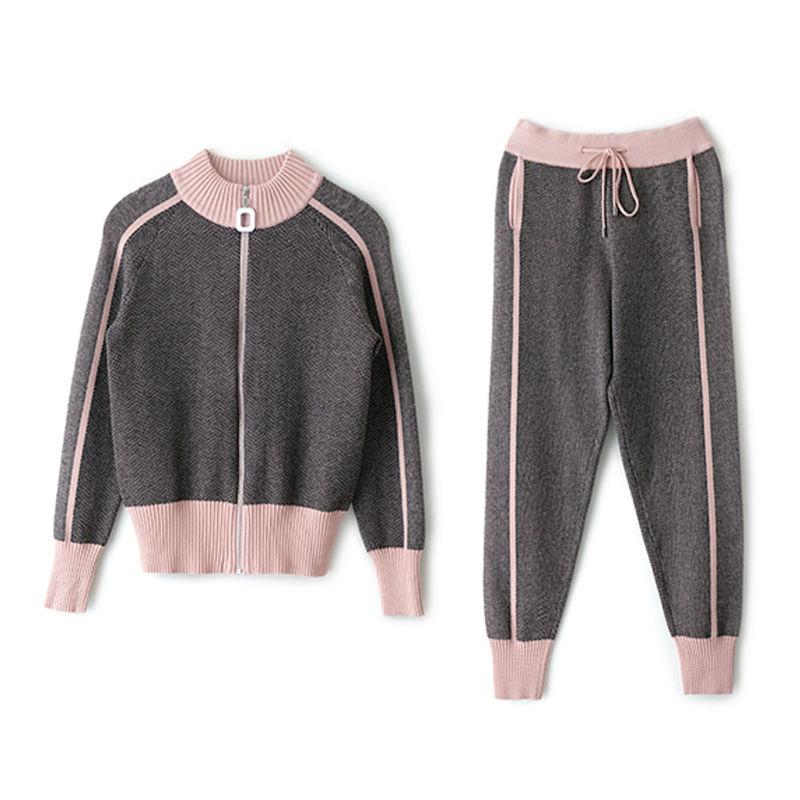 2pcs/set 2Pcs Set Women Sport Tracksuit Zipper Hoodies Sweatshirt Pants Set Jogger Sport Wear Ladies Casual Sweat Autumn Streetwear Suit