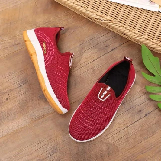 Slip on Casual Shoes Women's Soft Bottom Non-slip Flat Sneakers Spring and Autumn Comfortable Breathable Casual Walking Shoes