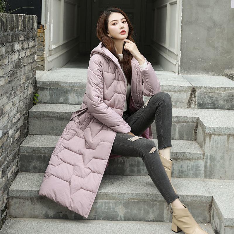 Winter Fashion Trend Slim Women Mid-length Korean Style Hooded Thick Warm Padded Jacket