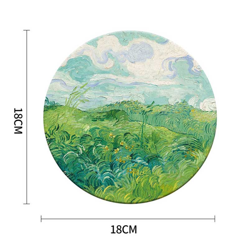 1pcs/3pcs/5pcs 18*18cm Van Gogh Diatom Mud Absorbent Pad Coaster Anti-scalding Non-slip Heat Insulation Pad Water Coaster