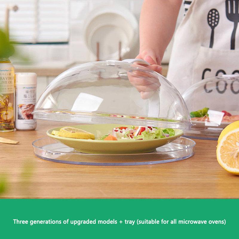 Microwave Oven Food Cover Transparent Anti Sputtering Cover Handle Reusable Airtight Food Covers Home Handle Heat Resistant Lid