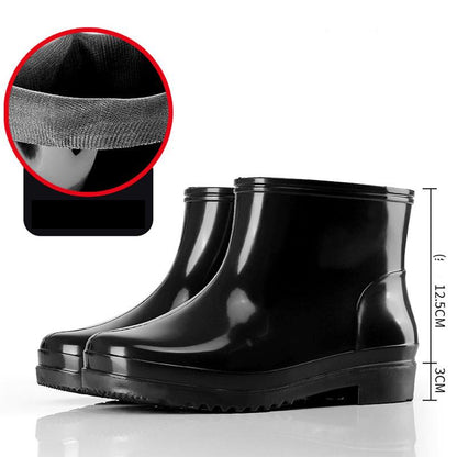 Low-cut Non-slip Waterproof Shoes Fashion Overshoes Kitchen Chef Rain Boots Men's Rubber Boots Rain Boots Adult Four Seasons Work Short Tube