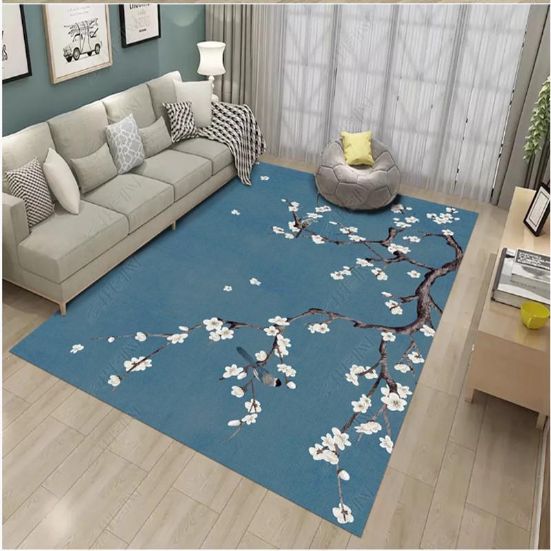 Chinese Style 3D Floral Pattern Carpet for Living Room Area Rug Children Floor Mat Cloakroom Rugs