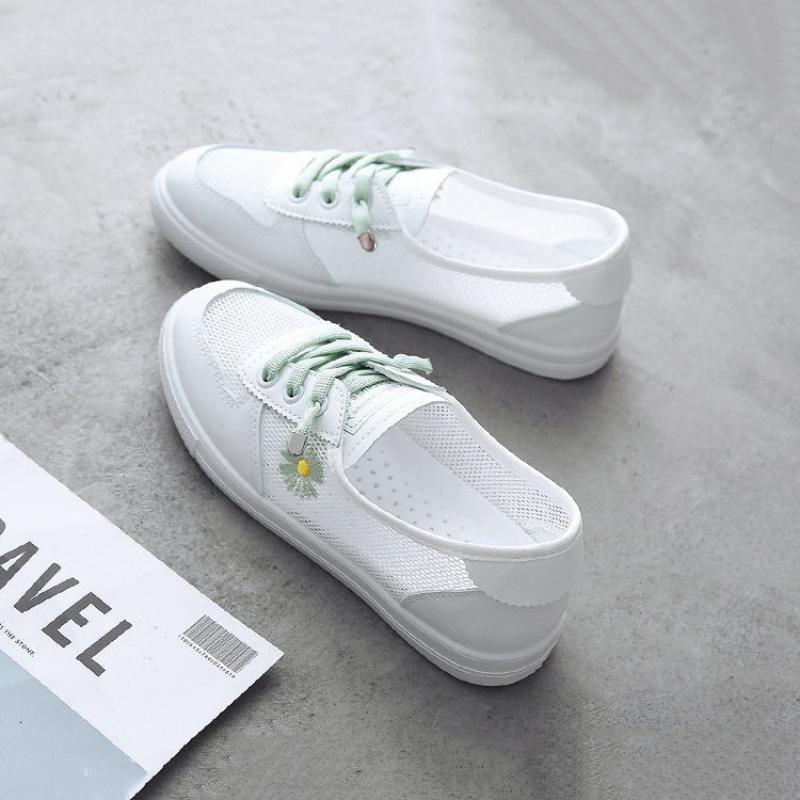 2021 New Spring Summer All-match Mesh Breathable Sneakers All-match Casual White Shoes Lazy Shoes Tide