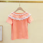 Girls' T-shirts Short-sleeved T-shirts Tops Children's Ruffled Clothes Children's Birthday Party Clothes