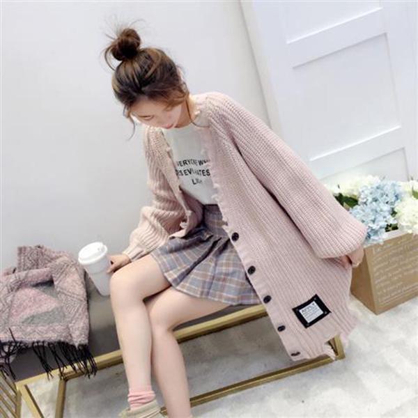 Knit Cardigan Sweater Women's Mid-length Coat Sweater Sweater Sweater Women Loose Fit Women