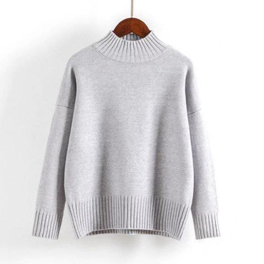 Autumn and Winter Women Lapel Large Twisted Long Sleeved Sweater Women Knit Top